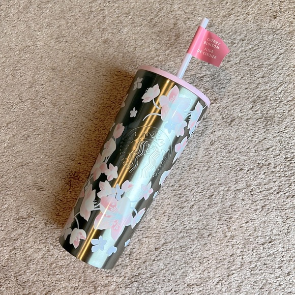 NWT Limited Edition Starbucks Cherry Blossom Stainless Steel Tumbler - Picture 2 of 2